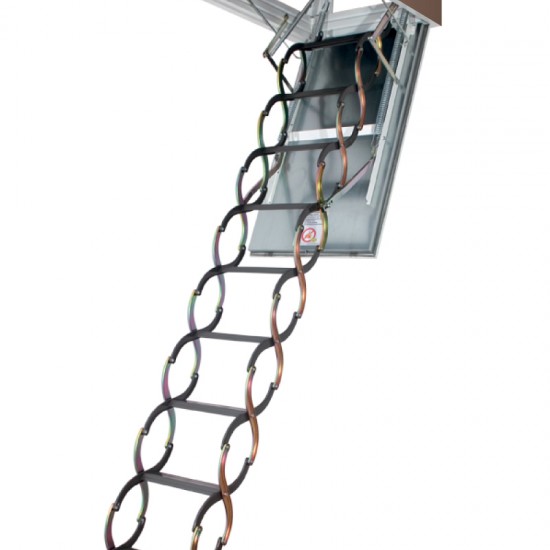 Ножничная огнестойкая чердачная лестница с люком FAKRO LSF